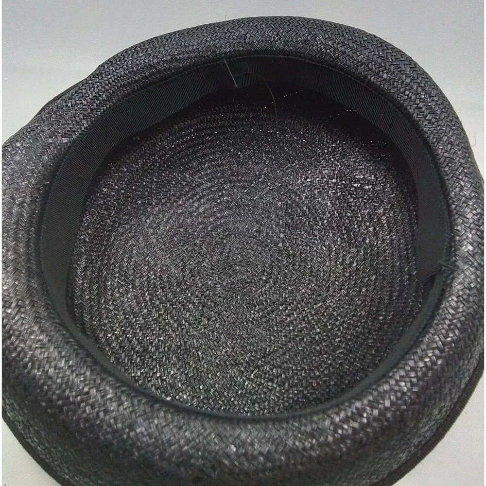 Ladies Vintage Black Straw Hat-With‎ Netting
